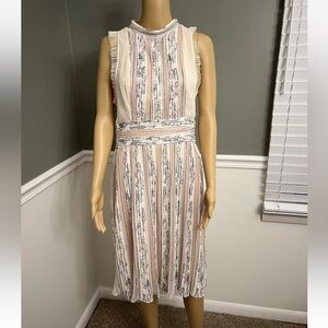 NWT Anthropologie Cream/Pink Floral Short Dress Size:10